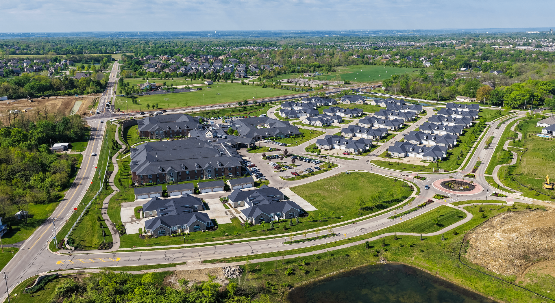 Aerial view of Ohio Eastern Star senior living campus